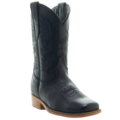 Black Square Toe Kids Western Boots | Kids Western Dance Boots (K3004) Cowboy Boots by Soto Boots – Don't Panic Shoes