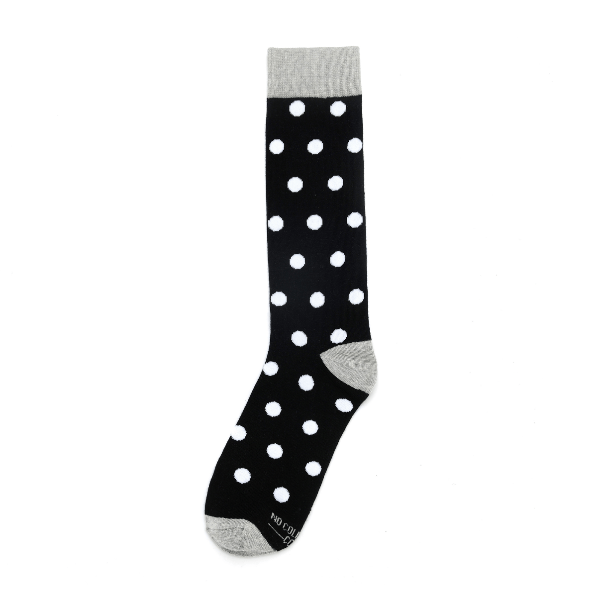 Black With White Polka Dot Socks Crew Novelty Fun Pattern Comfortable Everyday Casual Hosiery Socks by No Cold Feet – Don't Panic Shoes