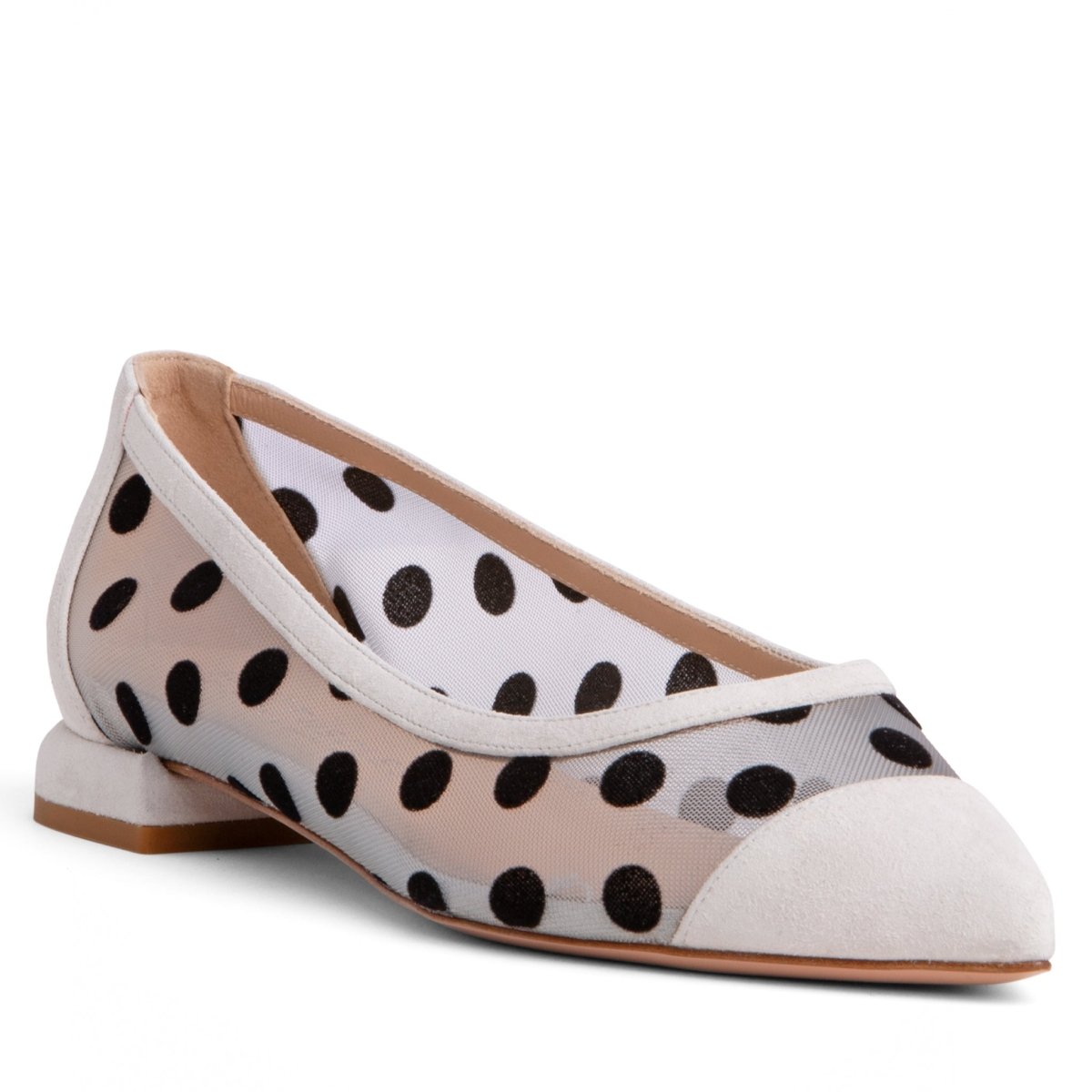 Blake Mesh Ballerina Womens Suede Leather Lined Memory Foam Flats by Beautiisoles – Don't Panic Shoes