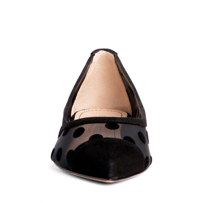 Blake Mesh Ballerina Womens Suede Leather Lined Memory Foam Flats by Beautiisoles – Don't Panic Shoes