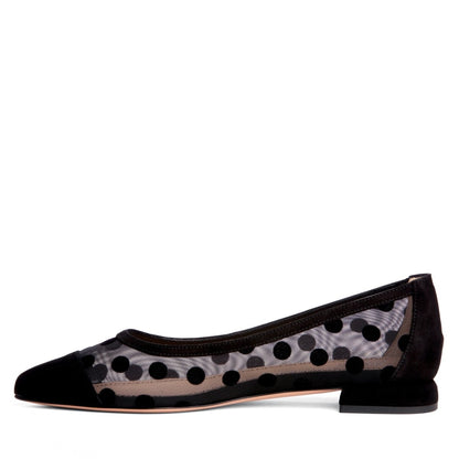 Blake Mesh Ballerina Womens Suede Leather Lined Memory Foam Flats by Beautiisoles – Don't Panic Shoes