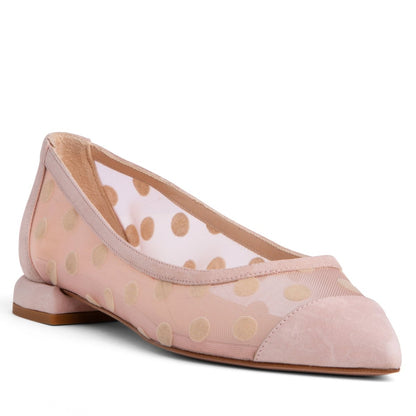 Blake MeSh Suede Women’s Ballerina Leather Sole Memory Foam Flats by Beautiisoles – Don't Panic Shoes