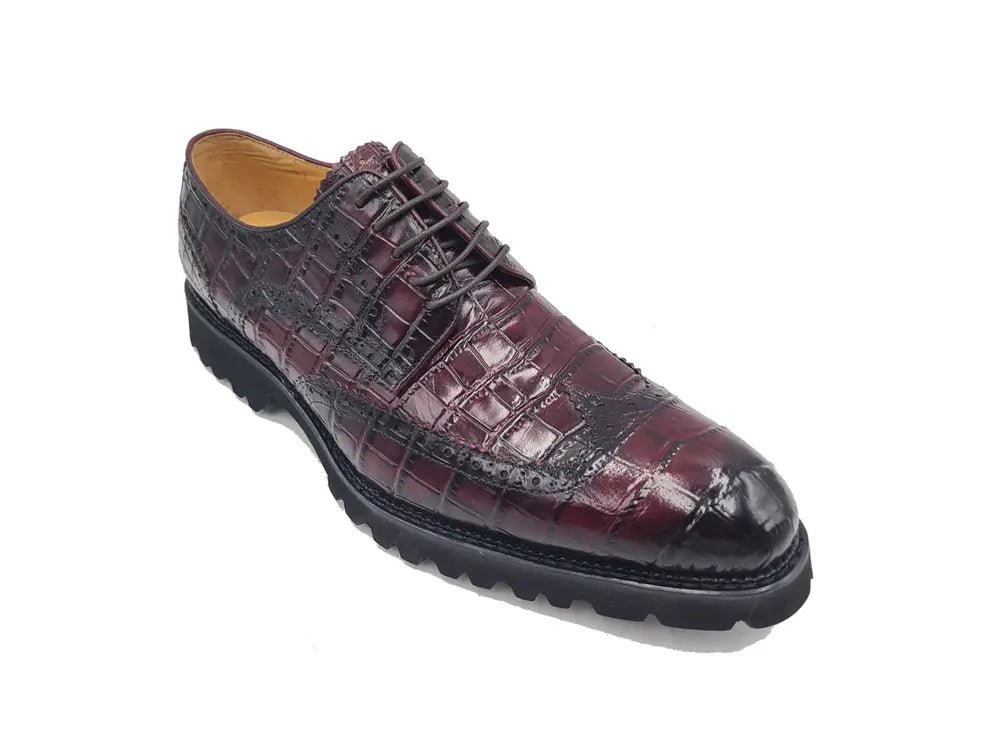 Blucher Alligator Embossed Oxford Calfskin Leather Ks482 - 11e Shoes by Carrucci Shoes – Don't Panic Shoes