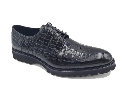 Blucher Alligator Embossed Oxford Calfskin Leather Ks482 - 11e Shoes by Carrucci Shoes – Don't Panic Shoes
