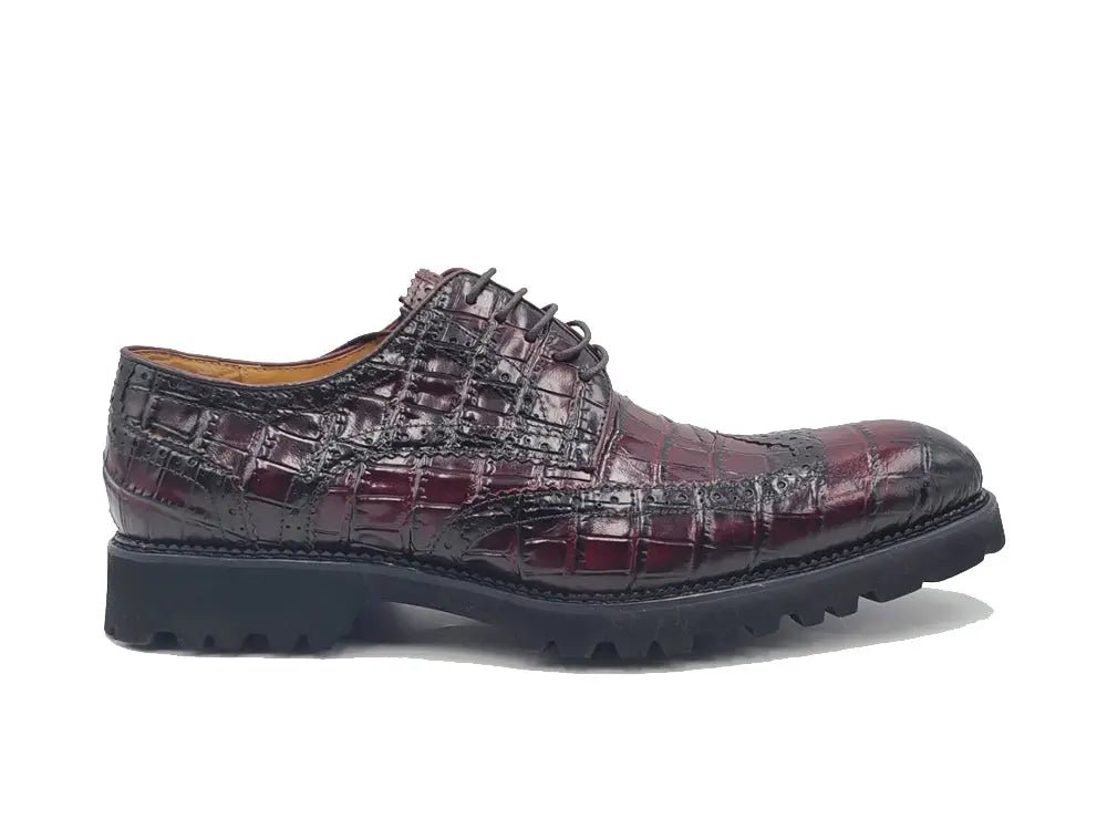 Blucher Alligator Embossed Oxford Calfskin Leather Ks482 - 11e Shoes by Carrucci Shoes – Don't Panic Shoes