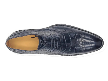 Blucher Alligator Embossed Oxford Calfskin Leather Ks482 - 11e Shoes by Carrucci Shoes – Don't Panic Shoes