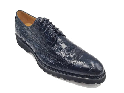 Blucher Alligator Embossed Oxford Calfskin Leather Ks482 - 11e Shoes by Carrucci Shoes – Don't Panic Shoes