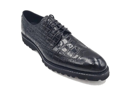 Blucher Alligator Embossed Oxford Calfskin Leather Ks482 - 11e Shoes by Carrucci Shoes – Don't Panic Shoes