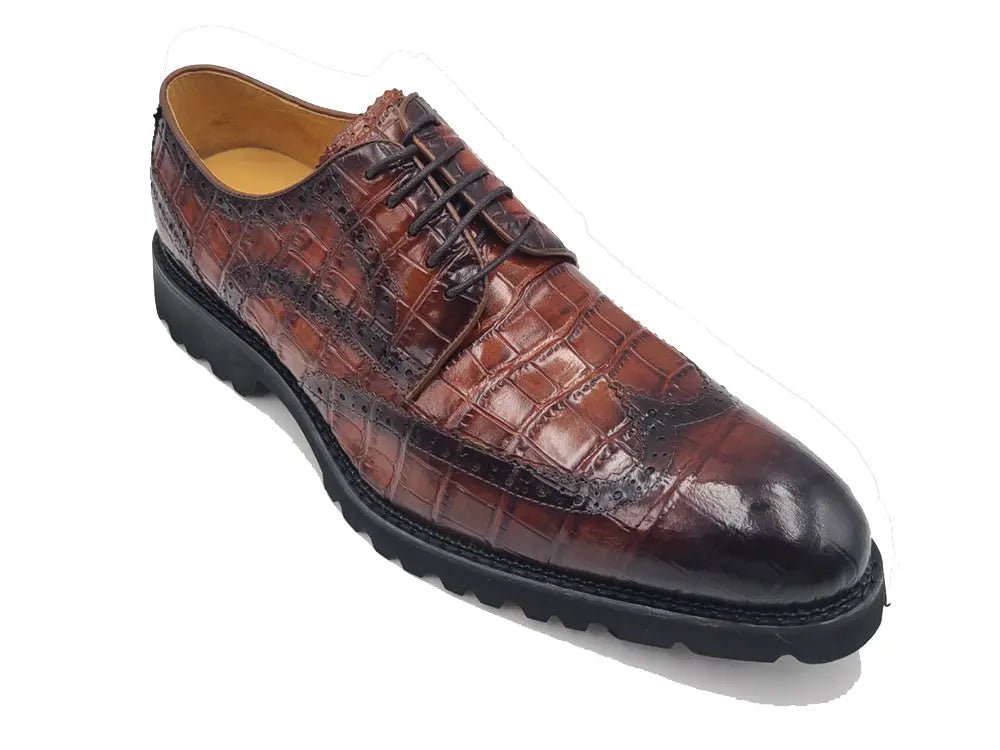 Blucher Alligator Embossed Oxford Calfskin Leather Ks482 - 11e Shoes by Carrucci Shoes – Don't Panic Shoes