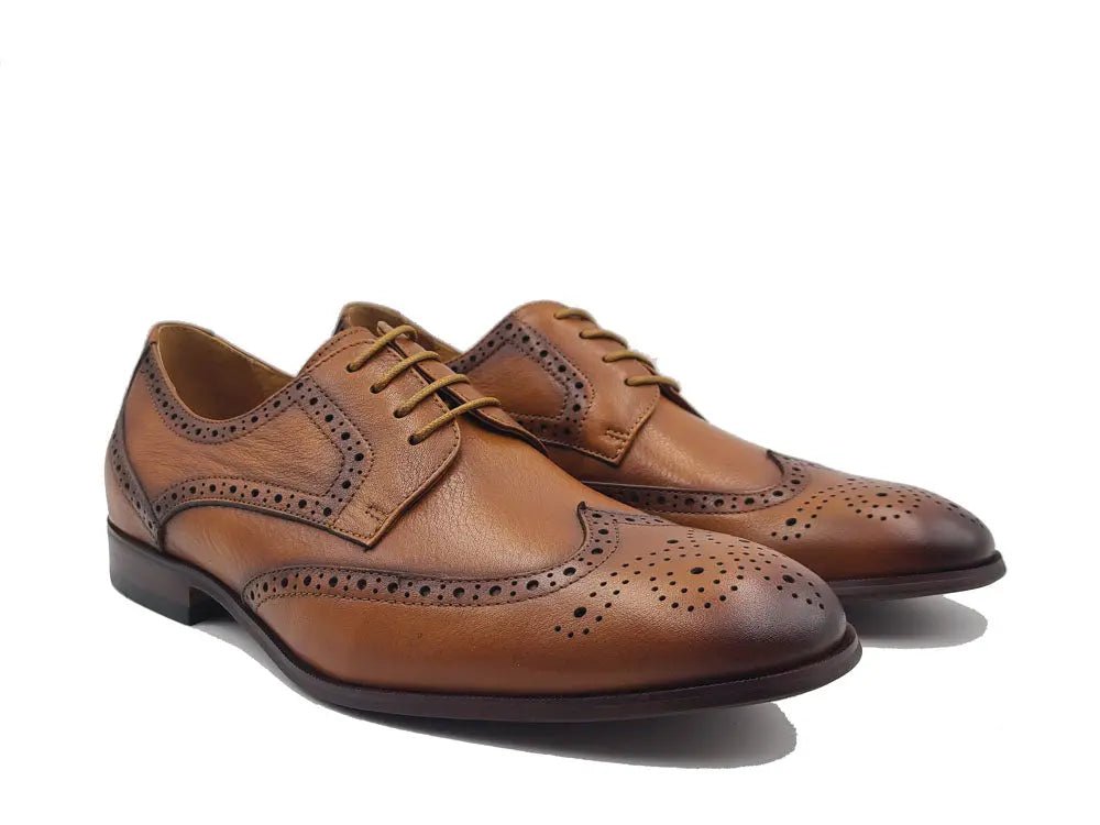 Blucher Style Oxford Tumbled Calf Leather Flex Sole Ks621 - 01 Shoes by Carrucci Shoes – Don't Panic Shoes