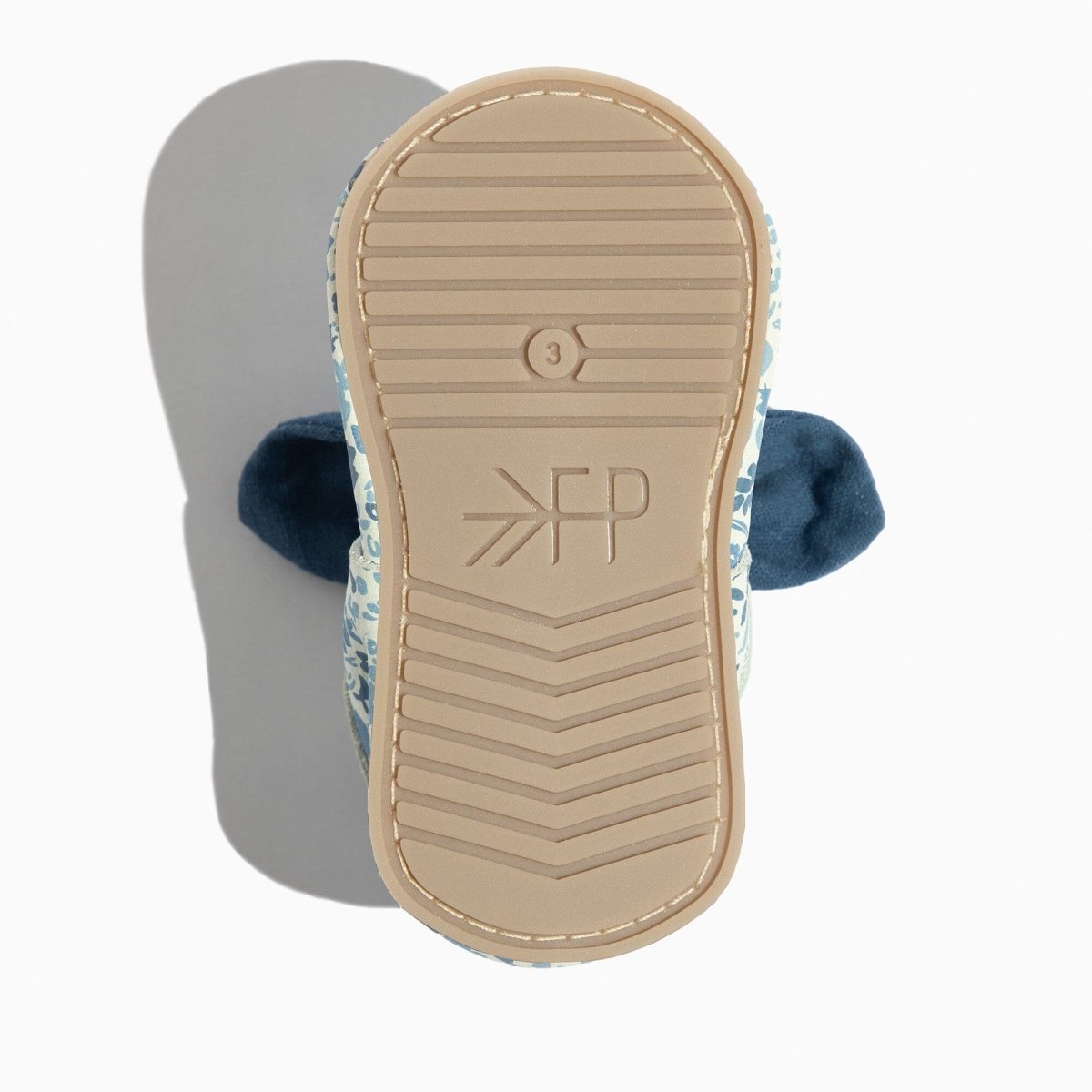 Blue Blooms Knotted Bow Baby Shoe Knotted Bow Mocc by Freshly Picked – Don't Panic Shoes