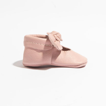 Blush Knotted Bow Baby Shoe Knotted Bow Mocc by Freshly Picked – Don't Panic Shoes
