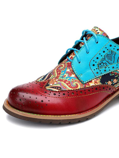 Bohemian Handmade Brogue Shoes Flat by Colorstepshoes – Don't Panic Shoes
