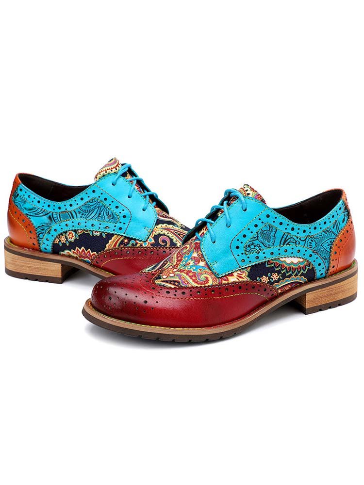 Bohemian Handmade Brogue Shoes Flat by Colorstepshoes – Don't Panic Shoes