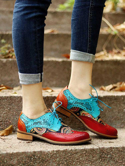 Bohemian Handmade Brogue Shoes Flat by Colorstepshoes – Don't Panic Shoes