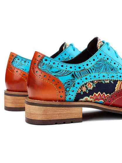 Bohemian Handmade Brogue Shoes Flat by Colorstepshoes – Don't Panic Shoes