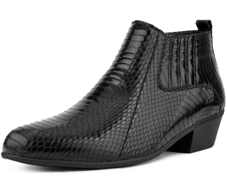 Bolano Adder Men's Exotic Snake Black Leather Ankle Boots Boots by Bolano – Don't Panic Shoes