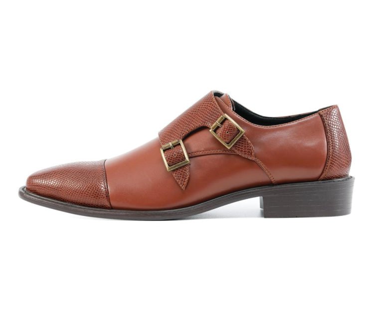 Bolano Bancroft Cognac Double Monk Strap Men's Leather Shoes Monk Straps by Bolano – Don't Panic Shoes
