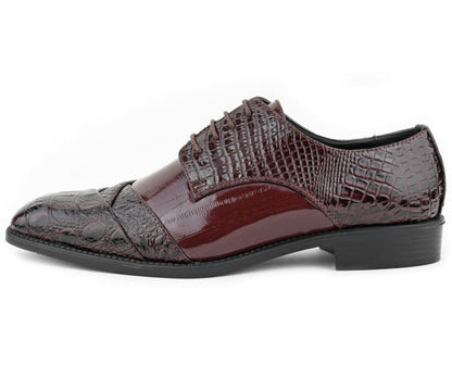 Bolano Bandit Men's Burgundy Croc Oxford Shoes Oxfords by Bolano – Don't Panic Shoes
