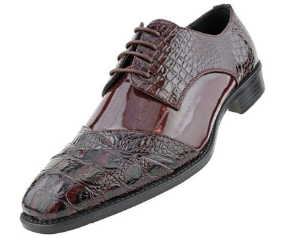 Bolano Bandit Men's Burgundy Croc Oxford Shoes Oxfords by Bolano – Don't Panic Shoes