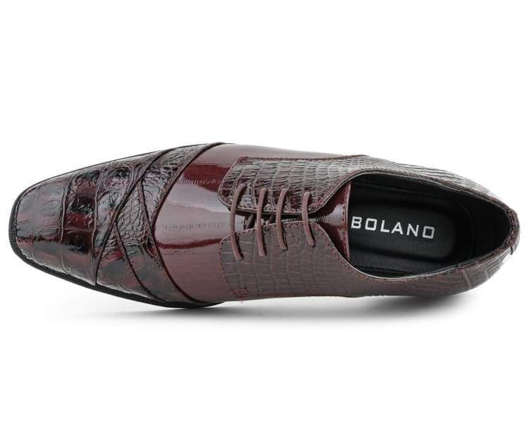Bolano Bandit Men's Burgundy Croc Oxford Shoes Oxfords by Bolano – Don't Panic Shoes