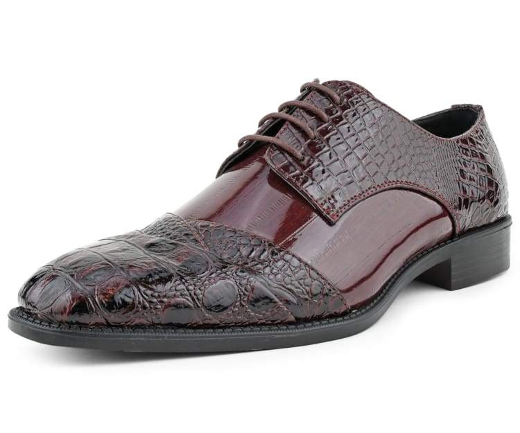 Bolano Bandit Men's Burgundy Croc Oxford Shoes Oxfords by Bolano – Don't Panic Shoes
