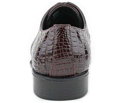 Bolano Bandit Men's Burgundy Croc Oxford Shoes Oxfords by Bolano – Don't Panic Shoes
