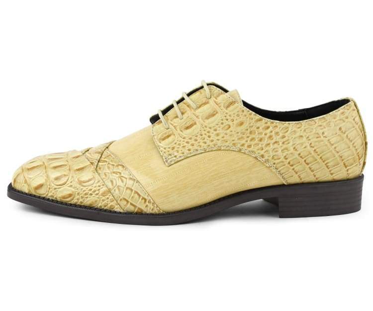 Bolano Bandit Men's Oxford Beige Croc Dress Shoes Oxfords by Bolano – Don't Panic Shoes
