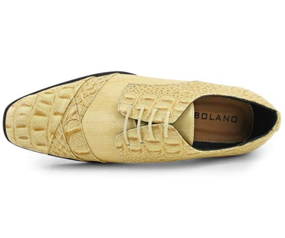 Bolano Bandit Men's Oxford Beige Croc Dress Shoes Oxfords by Bolano – Don't Panic Shoes