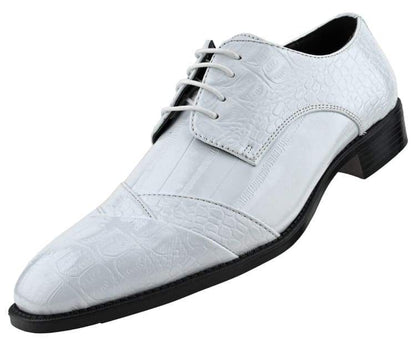 Bolano Bandit Men's Oxford White Croc Dress Shoes Oxfords by Bolano – Don't Panic Shoes