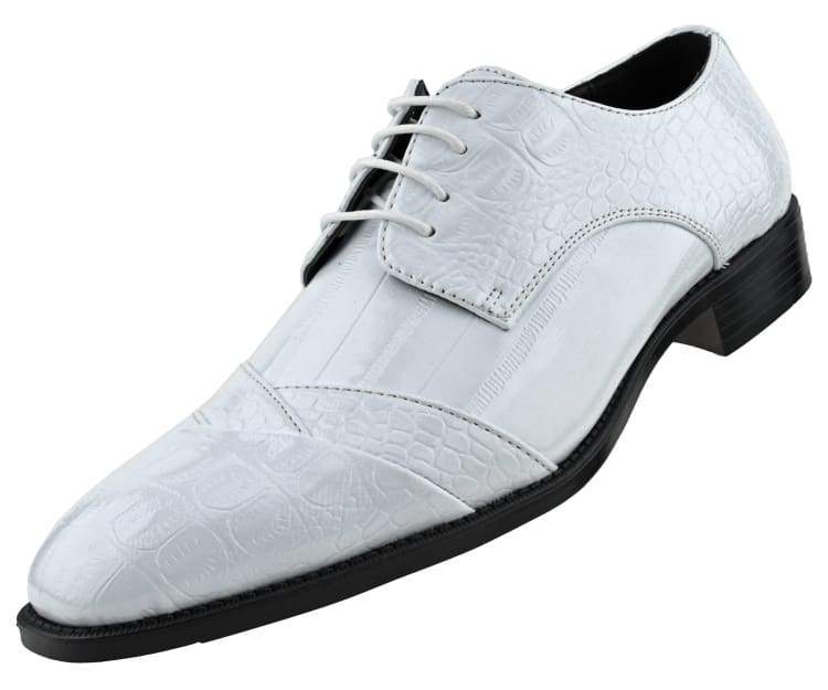 Bolano Bandit Men's Oxford White Croc Dress Shoes Oxfords by Bolano – Don't Panic Shoes