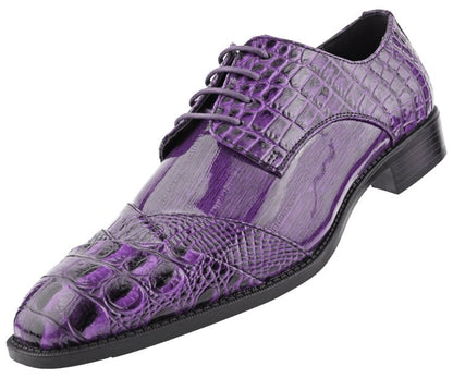 Bolano Bandit Men's Purple Croc Lace Up Dress Shoes Oxfords by Bolano – Don't Panic Shoes