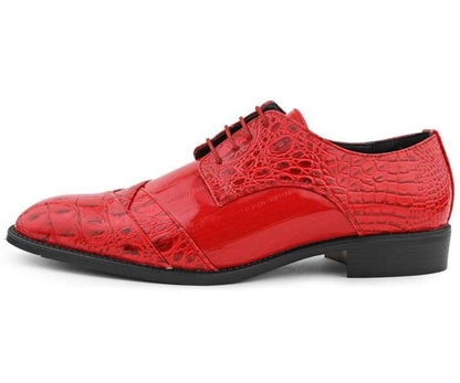 Bolano Bandit Men's Red Croc Oxford Dress Shoes Oxfords by Bolano – Don't Panic Shoes