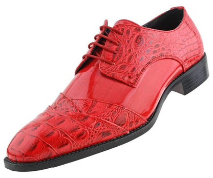 Bolano Bandit Men's Red Croc Oxford Dress Shoes Oxfords by Bolano – Don't Panic Shoes