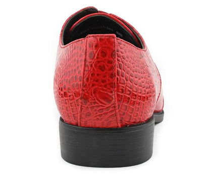Bolano Bandit Men's Red Croc Oxford Dress Shoes Oxfords by Bolano – Don't Panic Shoes