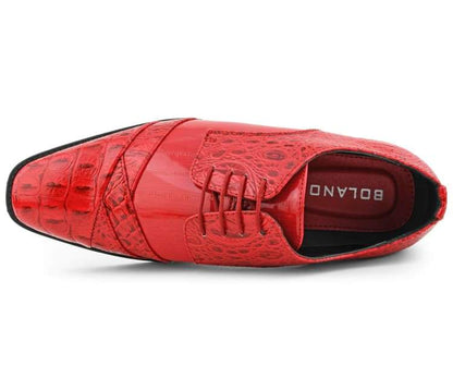 Bolano Bandit Men's Red Croc Oxford Dress Shoes Oxfords by Bolano – Don't Panic Shoes