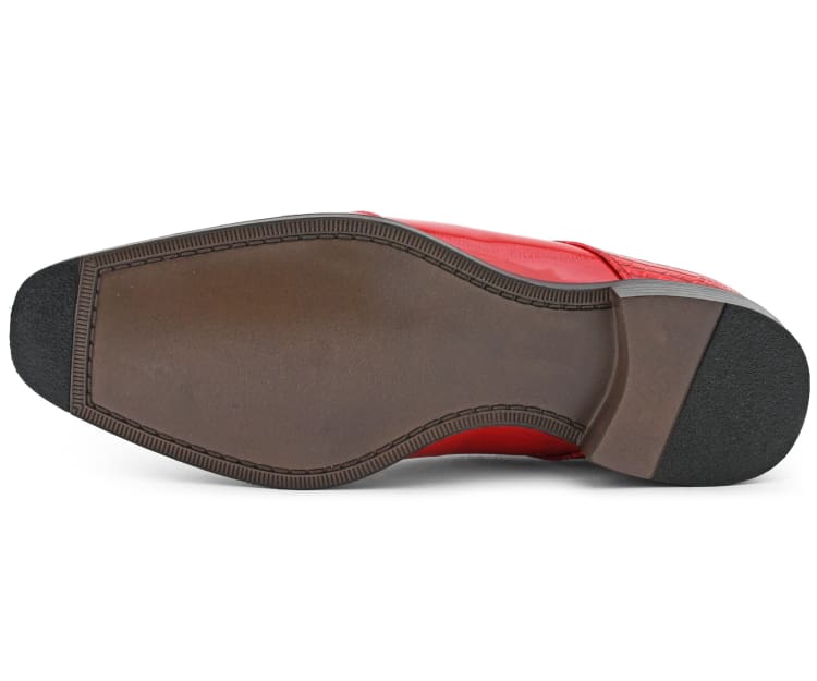 Bolano Bandit Men's Red Croc Oxford Dress Shoes Oxfords by Bolano – Don't Panic Shoes