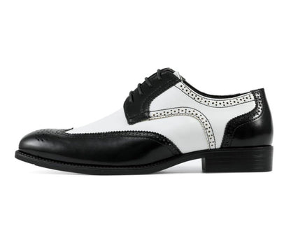 **Bolano Elwyn Men’S Black & White Leather Derby Shoes – Classic Two - Tone Craft With Clean Modern Dress Style** Oxfords by Bolano – Don't Panic Shoes
