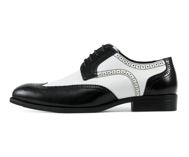 **Bolano Elwyn Men’S Black & White Leather Derby Shoes – Classic Two - Tone Craft With Clean Modern Dress Style** Oxfords by Bolano – Don't Panic Shoes