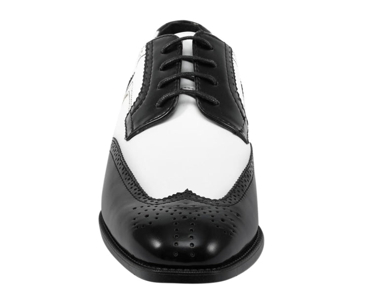 **Bolano Elwyn Men’S Black & White Leather Derby Shoes – Classic Two - Tone Craft With Clean Modern Dress Style** Oxfords by Bolano – Don't Panic Shoes