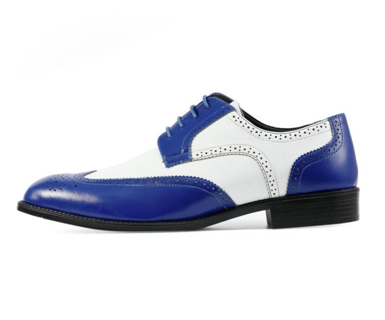 Bolano Elwyn Men’S Royal Blue Leather Derby Oxford Shoes – Bold Modern Craft With Sleek Dress Elegance Oxfords by Bolano – Don't Panic Shoes