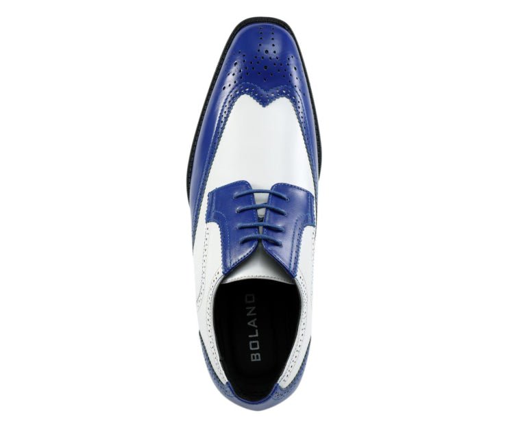 Bolano Elwyn Men’S Royal Blue Leather Derby Oxford Shoes – Bold Modern Craft With Sleek Dress Elegance Oxfords by Bolano – Don't Panic Shoes