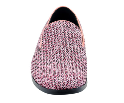 Bolano Emelio Men's Pink Tuxedo Slippers Smoking Slippers by Bolano – Don't Panic Shoes
