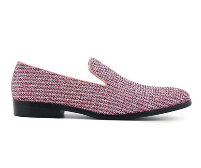 Bolano Emelio Men's Pink Tuxedo Slippers Smoking Slippers by Bolano – Don't Panic Shoes