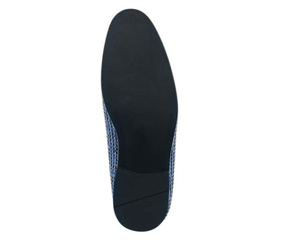 Bolano Emelio Navy Glitter Tuxedo Slippers For Men Smoking Slippers by Bolano – Don't Panic Shoes