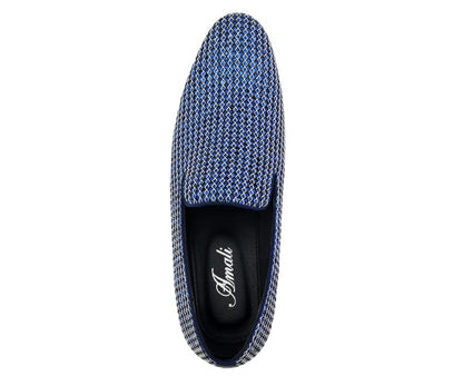 Bolano Emelio Navy Glitter Tuxedo Slippers For Men Smoking Slippers by Bolano – Don't Panic Shoes