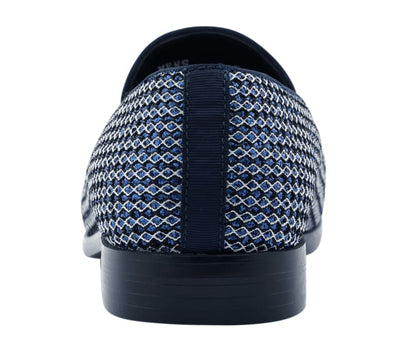 Bolano Emelio Navy Glitter Tuxedo Slippers For Men Smoking Slippers by Bolano – Don't Panic Shoes