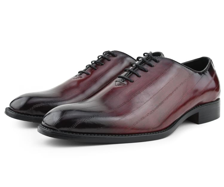 Bolano Exotic Elegance Burgundy Eel Skin OxfordS Women’s Oxfords by Bolano – Don't Panic Shoes