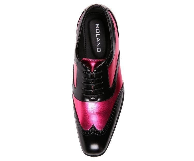 Bolano LawSon Fuchsia Men’s Two Tone Lace Up Oxford Shoe Oxfords by Bolano – Don't Panic Shoes