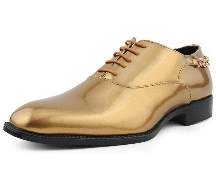 Bolano Men's Chainz Gold Oxfords by Bolano – Don't Panic Shoes